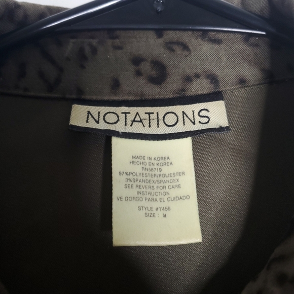 Vintage Notations Womens Leopard Print Button-Up Shirt Size M Safari Soft Casual - Picture 2 of 9